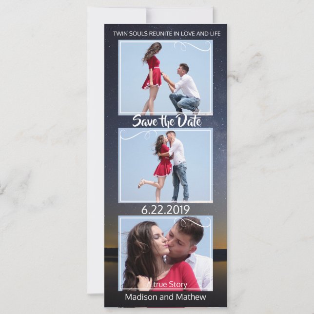 Save The Date Mariage de Flamme Jumelle Enregistrer la Date (Devant)
