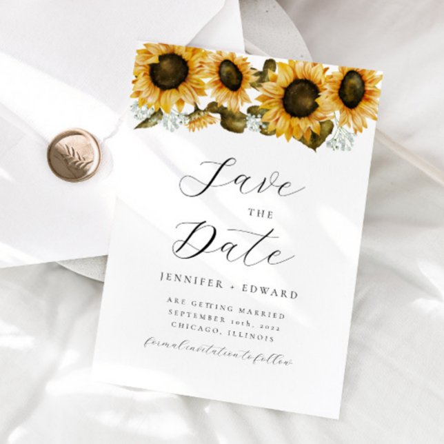 Save The Date Mariage de fleurs de tournesol (Créateur téléchargé)