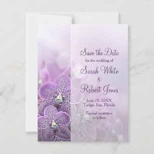 Save The Date Mariage de fleurs d'orchidées violettes Enregistre