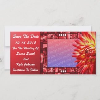 Save The Date Mariage de fleurs Red Dahlia