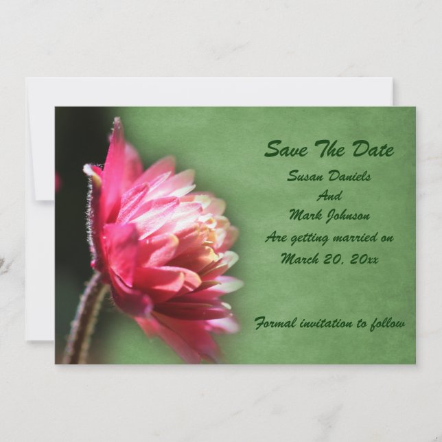 Save The Date Mariage de fleurs rouges (Devant)