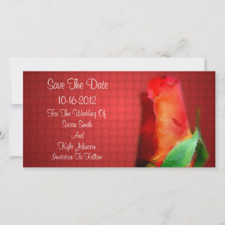 Save The Date Mariage de fleurs rouges Rosebud