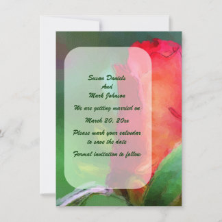 Save The Date Mariage de fleurs rouges Rosebud