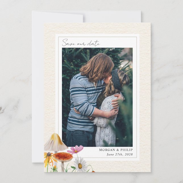 Save The Date Mariage de forêt de bois Photo Enregistrer la date (Devant)