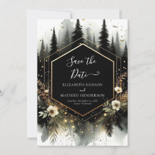 Save The Date Mariage de forêt enchantée photo modifiable