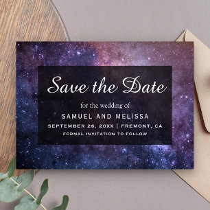 Save The Date Mariage de galaxie de l'univers spatial