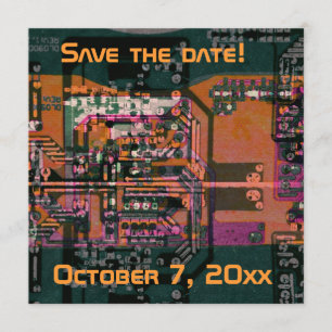 Save The Date Mariage de geek électronique high-tech enregistrer