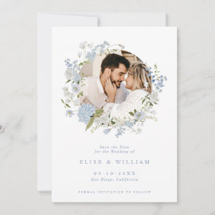 Save The Date Mariage de germe bleu doux et délicat