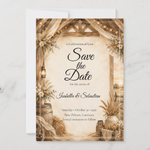 Save The Date Mariage de grange rustique