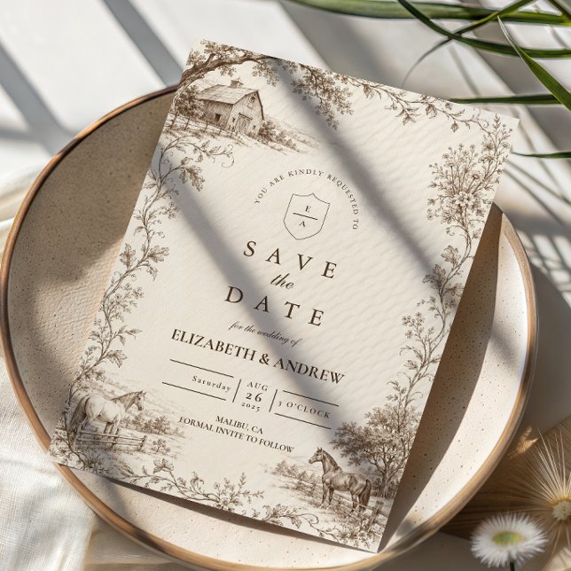 Save The Date Mariage de grange rustique vintage (Créateur téléchargé)