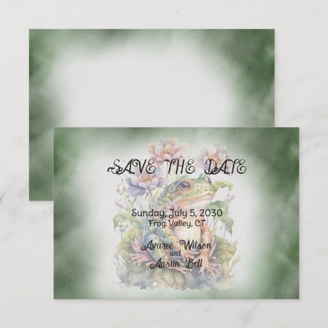 Save The Date Mariage de grenouille (Devant / Derrière)