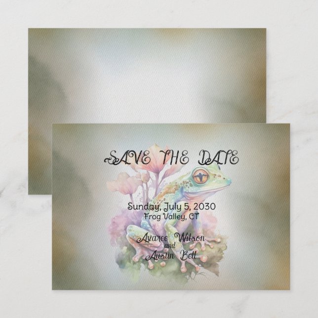 Save The Date Mariage de grenouille Enregistrer la date (Devant / Derrière)