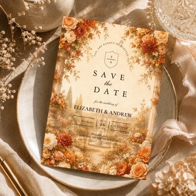 Save The Date Mariage de jardin automnal intemporel (Créateur téléchargé)