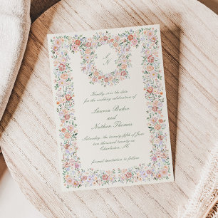 Save The Date Mariage de jardin de chalet fleuri