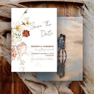 Save The Date Mariage de jardin floral bohème rustique
