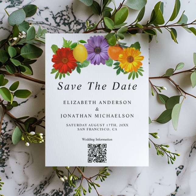 Save The Date Mariage de jardin floral de agrumes (Créateur téléchargé)