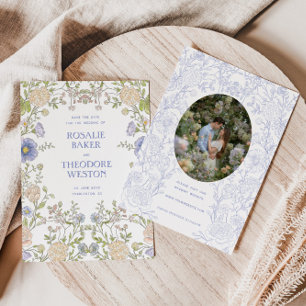 Save The Date Mariage de jardin floral vintage Bienvenue