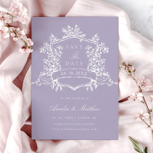 Save The Date Mariage de jardin Lavande Classique Bloom