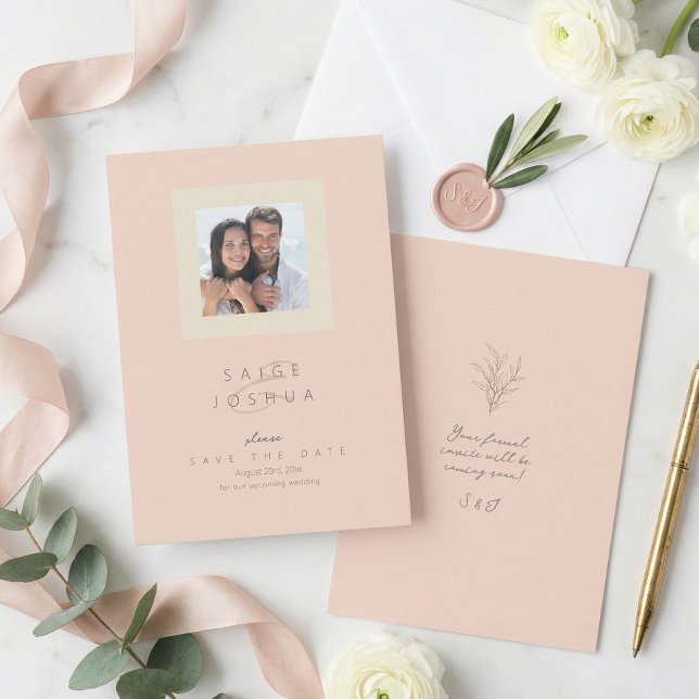 Save The Date Mariage de jardin lavé par le soleil Photo Rose ID (Créateur téléchargé)