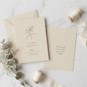 Save The Date Mariage de jardin lessivé par le soleil ivoire ID1