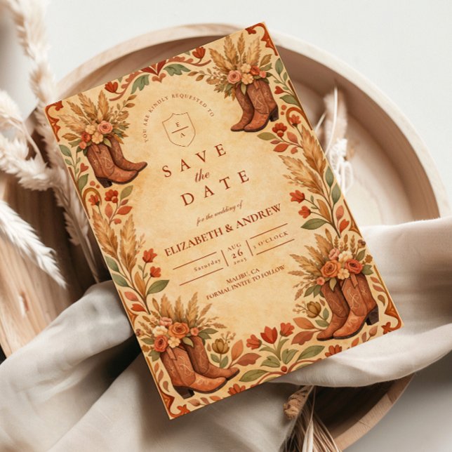 Save The Date Mariage de jardin occidental bohème (Créateur téléchargé)