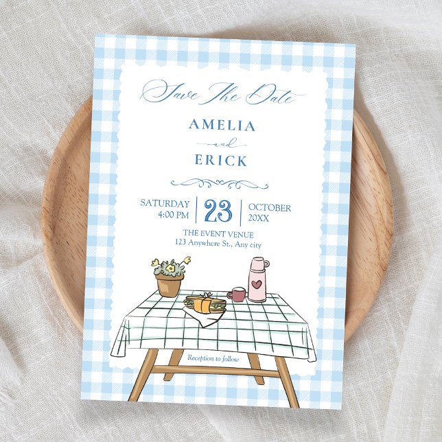 Save The Date Mariage de jardin pique-nique (Créateur téléchargé)
