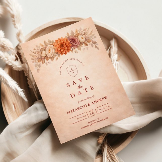 Save The Date Mariage de jardin romantique d'automne (Créateur téléchargé)