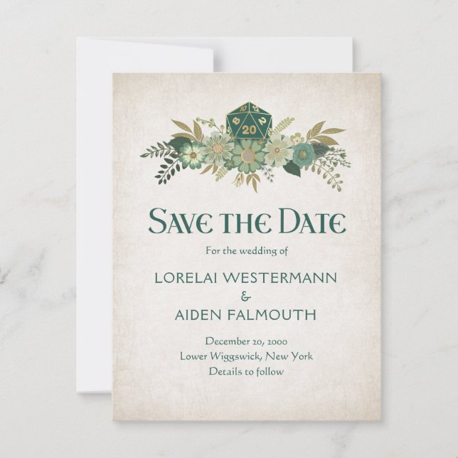 Save The Date Mariage de jeu de dés RPG (Devant)