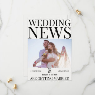 Save The Date Mariage de journal photo amusant unique