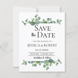Save The Date Mariage de la branche Eucalyptus Enregistrer la da