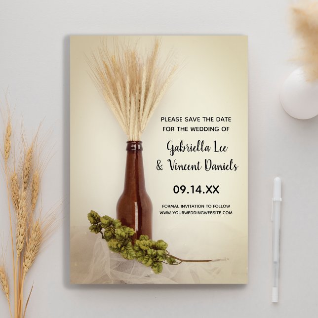Save The Date Mariage de la brasserie Blé et houblon Enregistrer (Créateur téléchargé)