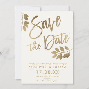 Save The Date Mariage de la feuille d'or enregistrer la date