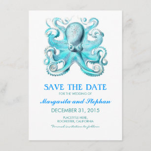 Save The Date mariage de la plage de poulpe nautique enregistrer