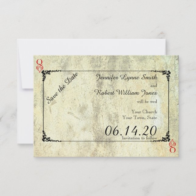 Save The Date Mariage de la Reine des Coeurs Sauvez la date (Devant)