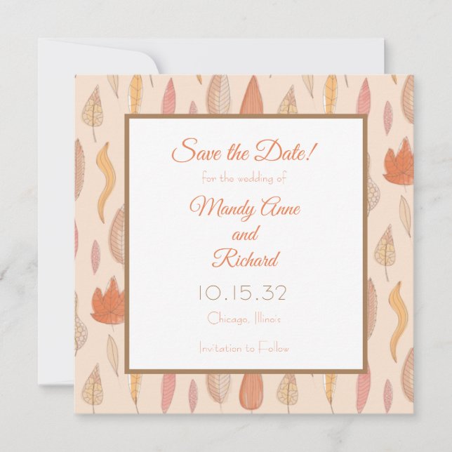 Save The Date Mariage de la saison automnale  (Devant)