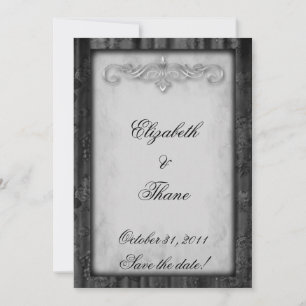 Save The Date Mariage de la soie noire et du parchemin
