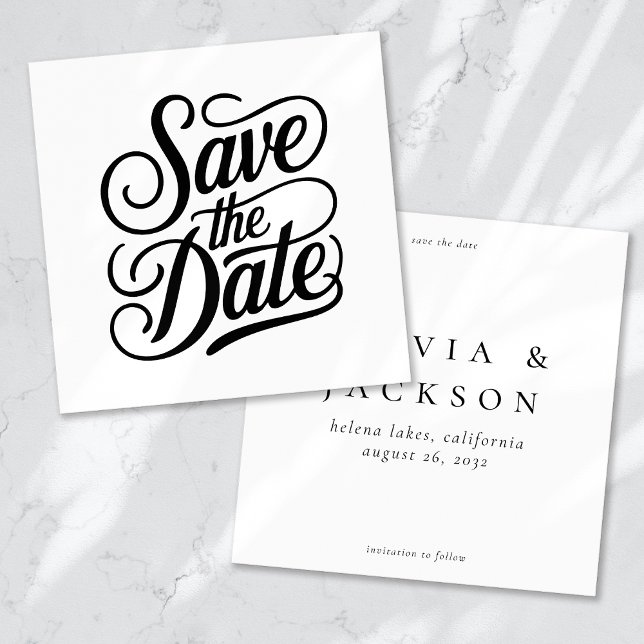 Save The Date Mariage de la typographie calligraphie (Créateur téléchargé)