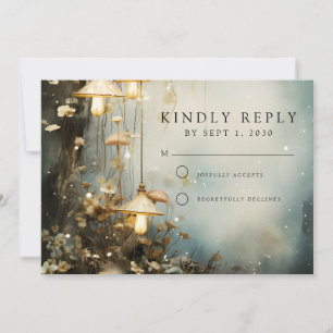 Save The Date Mariage de lanternes à pendage de forêt enchantées