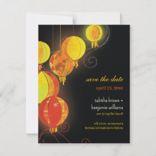 Save The Date Mariage de Lanternes en papier glamour Sauvez la d
