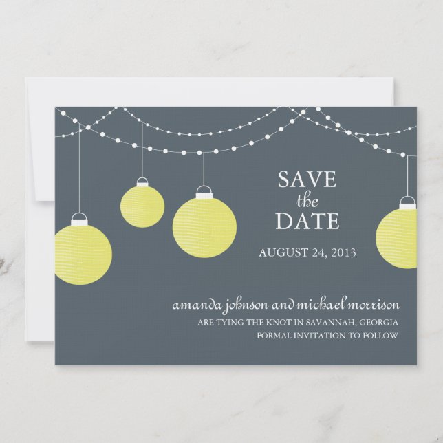 Save The Date Mariage de lanternes papier Enregistrer la date (Devant)