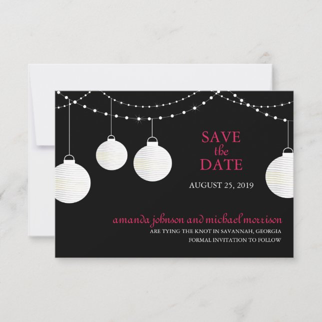 Save The Date Mariage de lanternes papier Enregistrer la date (Devant)