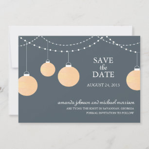 Save The Date Mariage de lanternes papier Enregistrer la date
