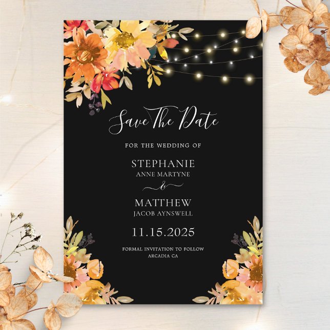 Save The Date Mariage de l'aquarelle d'automne (Créateur téléchargé)