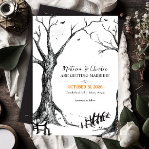 Save The Date Mariage de l'arbre d'Halloween de la veille de la 