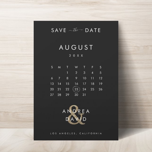 Save The Date Mariage de l'esperluette dorée et du calendrier de (Créateur téléchargé)