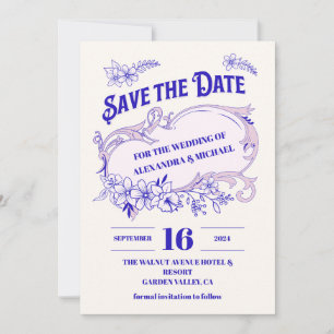 Save The Date Mariage de livres de bibliothèque Vintage rose