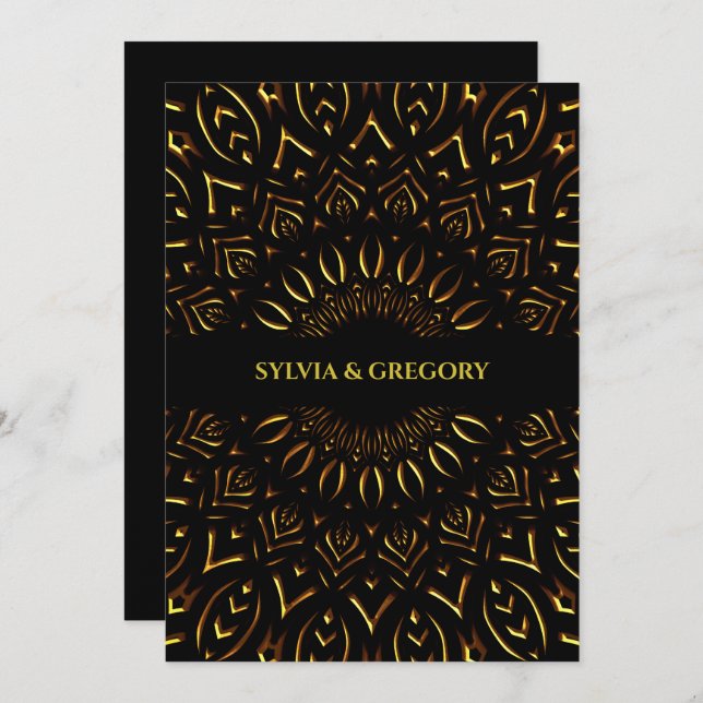 Save The Date Mariage de luxe traditionnel Art déco (Devant / Derrière)