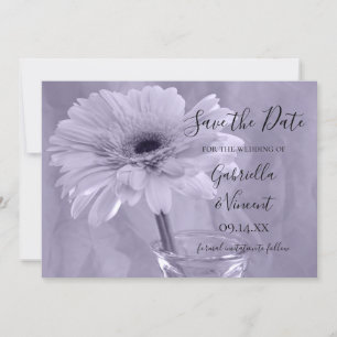 Save The Date Mariage de marguerite teintée violet pâle Enregist
