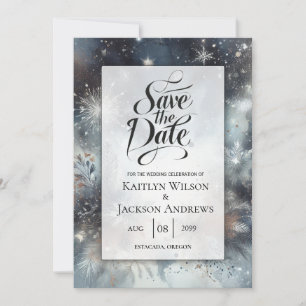 Save The Date Mariage de minuit d'hiver céleste