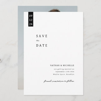Save The Date Mariage de monogramme photo simple et élégant